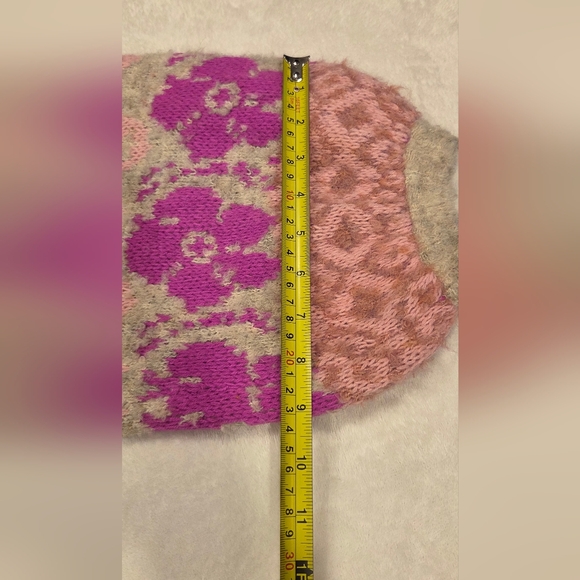 Vici Pink and Purple Patterned Turtleneck Sweater, Size L. - Picture 14 of 16